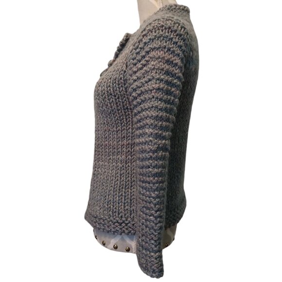 Hand Made Knit XS Grey/Multi Coloured Sweater 4928 - Picture 3 of 9